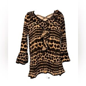 Women's French laundry Leopard Print Ruffle Top
